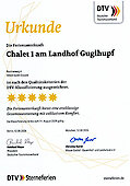 Urkunde Chalet 1 - DTV 5 Sterne Urkunde Chalet 1 - DTV 5 Sterne